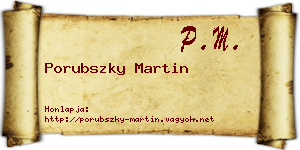 Porubszky Martin névjegykártya